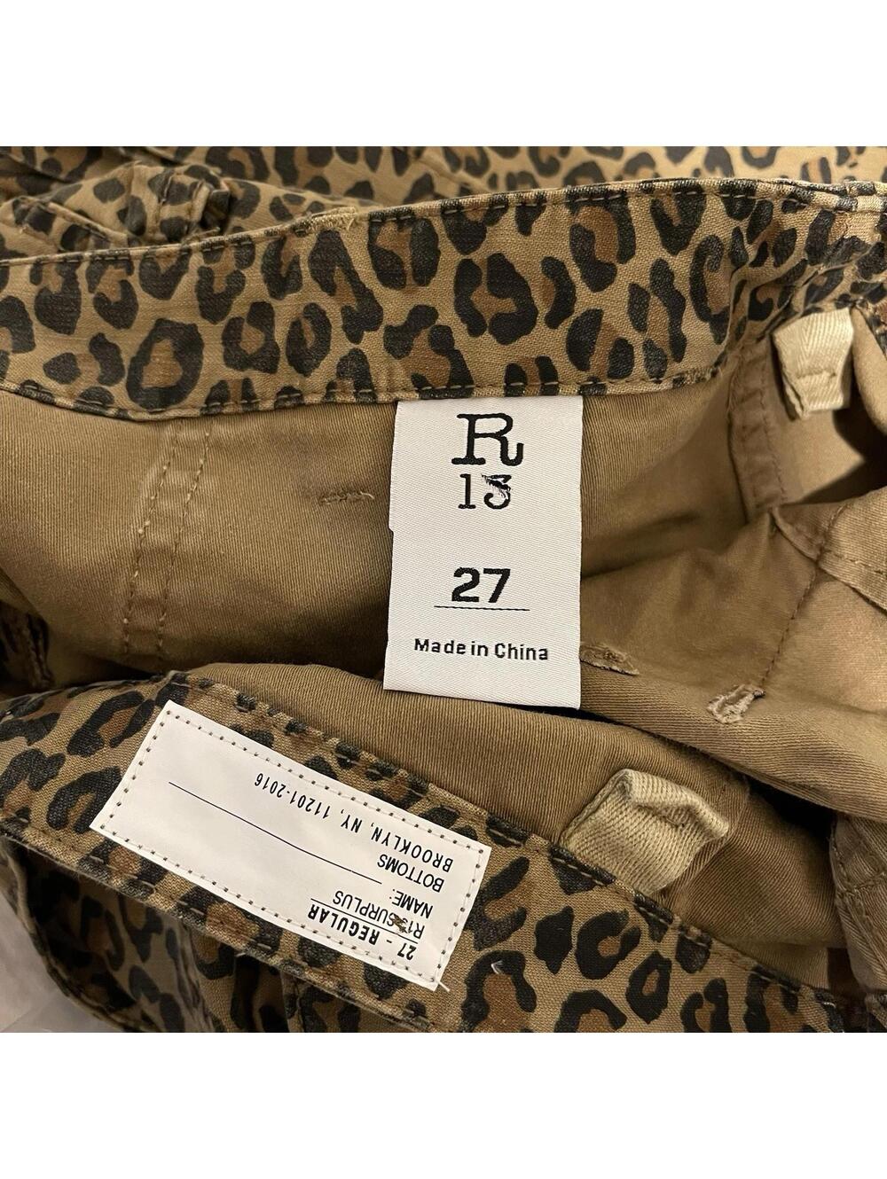 NWT ~ R13 Wide Leg Utility Pant in Leopard  Size 27 - Picture 5 of 8
